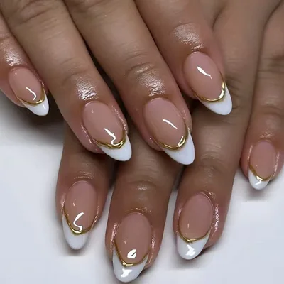 Wear Nail Finished Ice permeable Ins Style Fashion Nail Stickers Gilding French Style - Shop at LoveMi