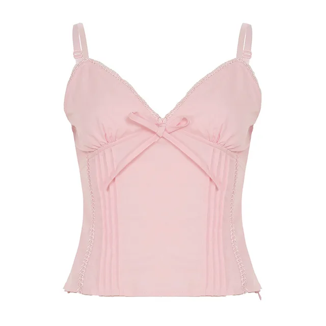 Lightweight Comfort And Casual Short Solid Color Vest Top Pink - Shop at LoveMi
