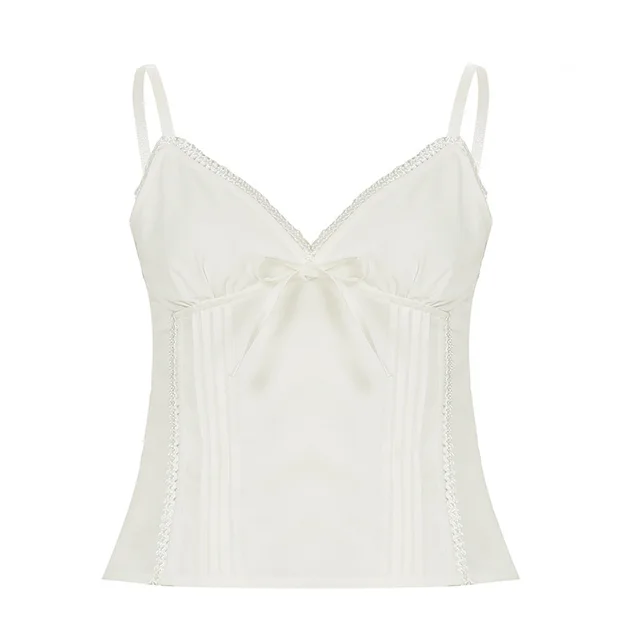 Lightweight Comfort And Casual Short Solid Color Vest Top White - Shop at LoveMi