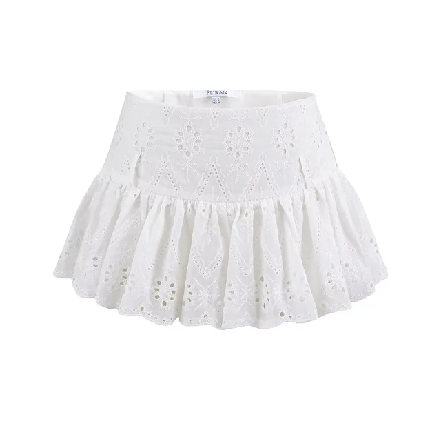 Fall Women's Clothing White Loose Lace Positioning Culottes White - Shop at LoveMi