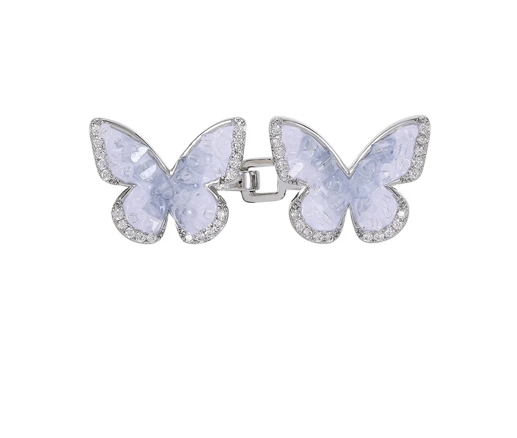 Butterfly Waist-tight Exquisite Jeans Belt Buckle - Orchid Crystal Butterfly