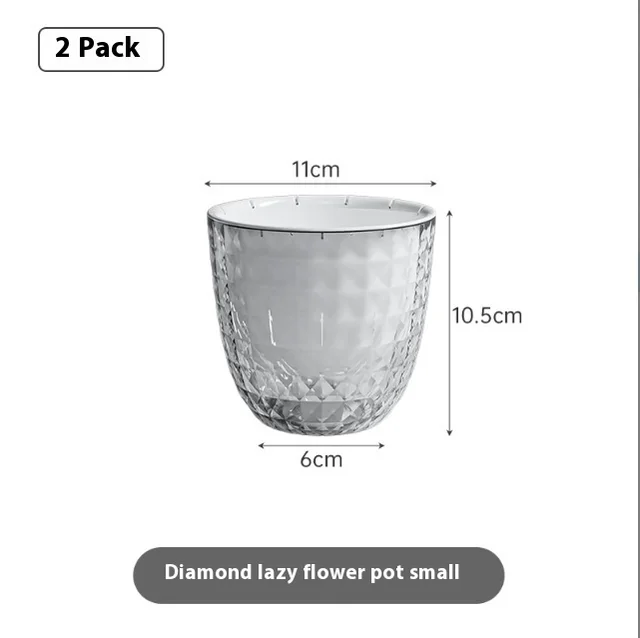 Fashion Transparent Plastic Lazy Flower Pot Small 2Pcs - Shop at LoveMi
