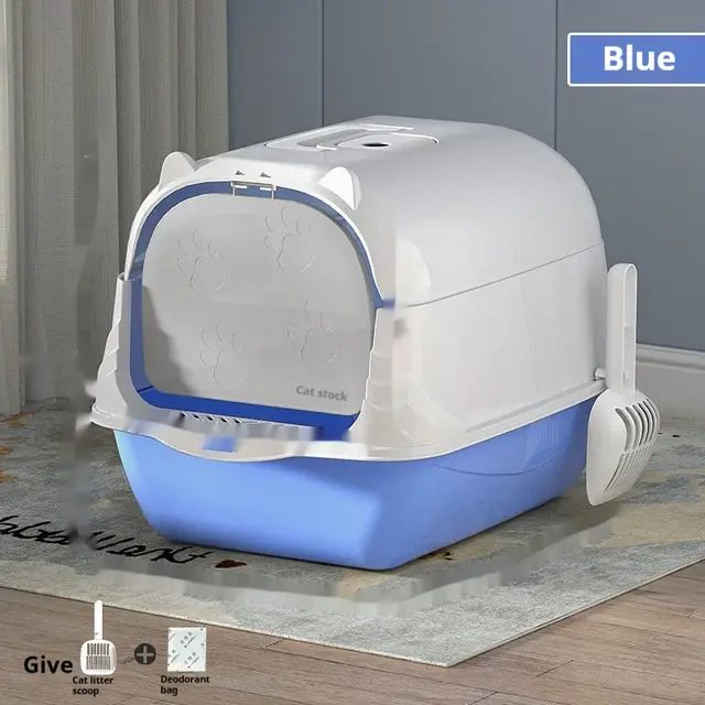 Oversized Enclosed Litter Box Blue - Shop at LoveMi