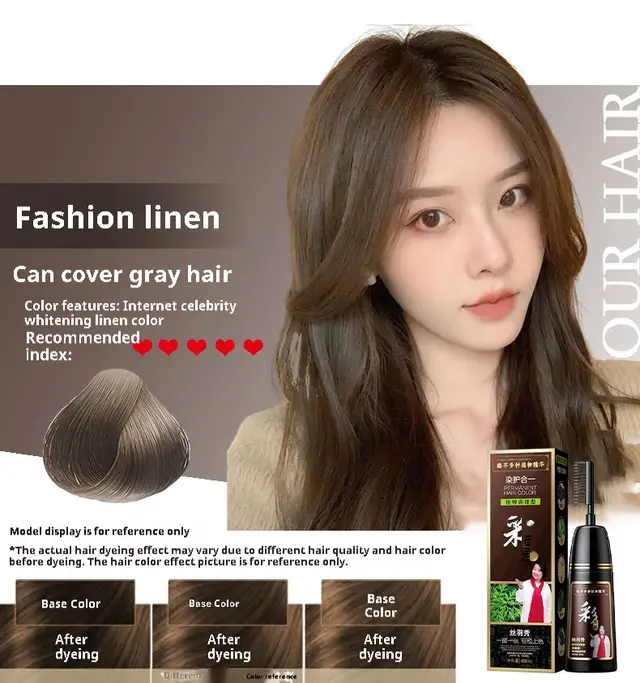 Plant Pure Hair Dye Color Hair Dyeing Cover White Hair Hair Color Cream Fashion Linen - Shop at LoveMi