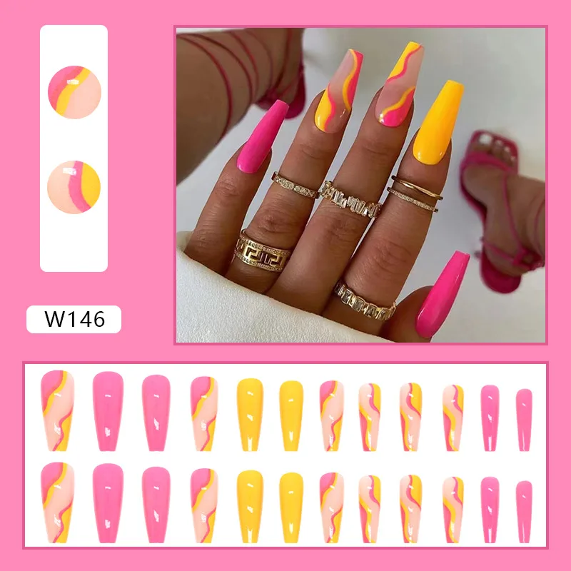 Nail Tip Yellow Rose Red Boxed W146 Gorgeous Ballet Glue - Shop at LoveMi