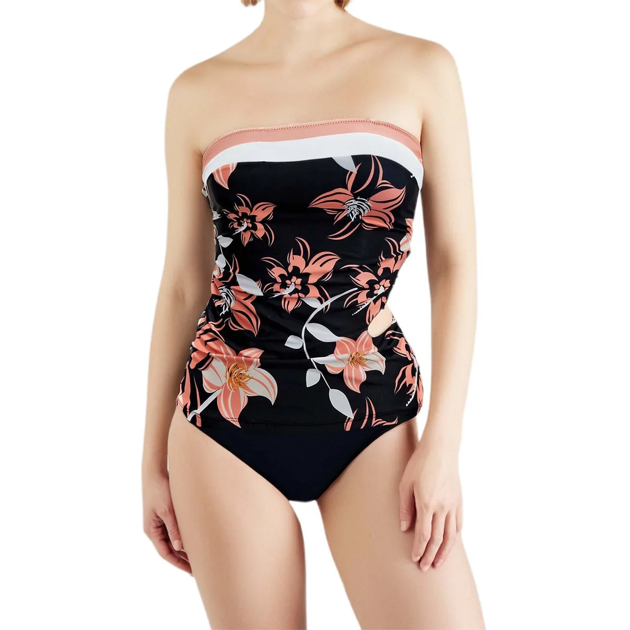 New Split Women's Bikini Beach Vacation Color Matching Swimsuit - Black