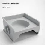Square Cat Bowl Rack Gray