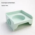 Square Cat Bowl Rack Green
