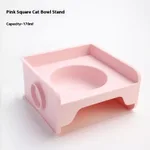 Square Cat Bowl Rack Pink