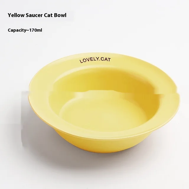 Ceramic Height Increasing Table Frame, Square Cat Bowl Ufo Cat Bowl Yellow - Shop at LoveMi