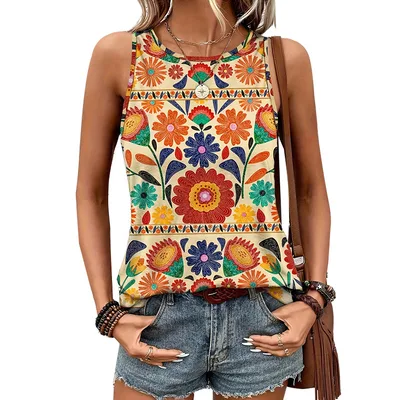Summer Sleeveless Floral Vest For Women Color - Shop at LoveMi