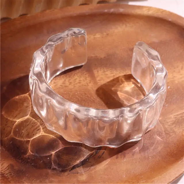 European And American Fashion Transparent Geometric Wavy Resin Bracelet Texture Ins - Shop at LoveMi