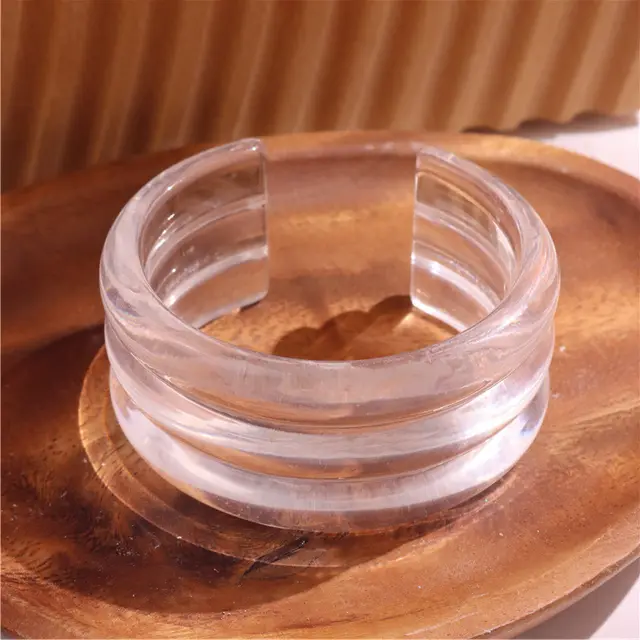 European And American Fashion Transparent Geometric Wavy Resin Bracelet Texture Ins - Shop at LoveMi
