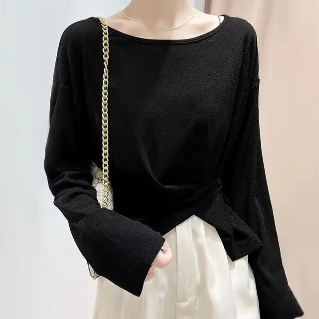 Irregular Summer Loose Thin Sun Protection Clothing For Women Black - Shop at LoveMi