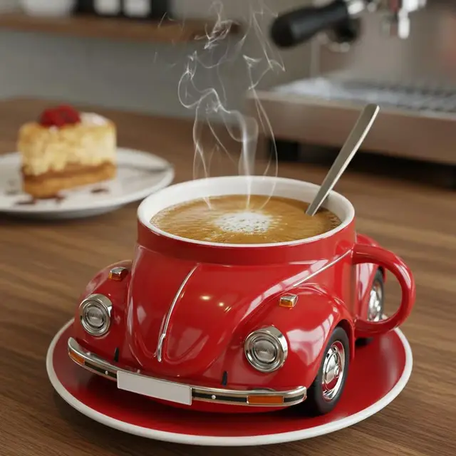 Beetle Shaped Coffee Cup Coffee Lover Gift Red - Shop at LoveMi