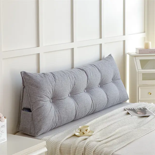 Cotton And Linen Cushion Without Bedside Soft Upholstery Light Gray - Shop at LoveMi