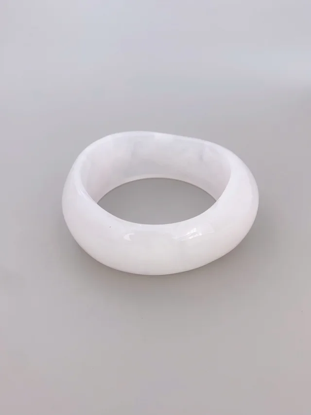 Summer Jelly Color Dynamic Acrylic Bracelet Transparent White - Shop at LoveMi