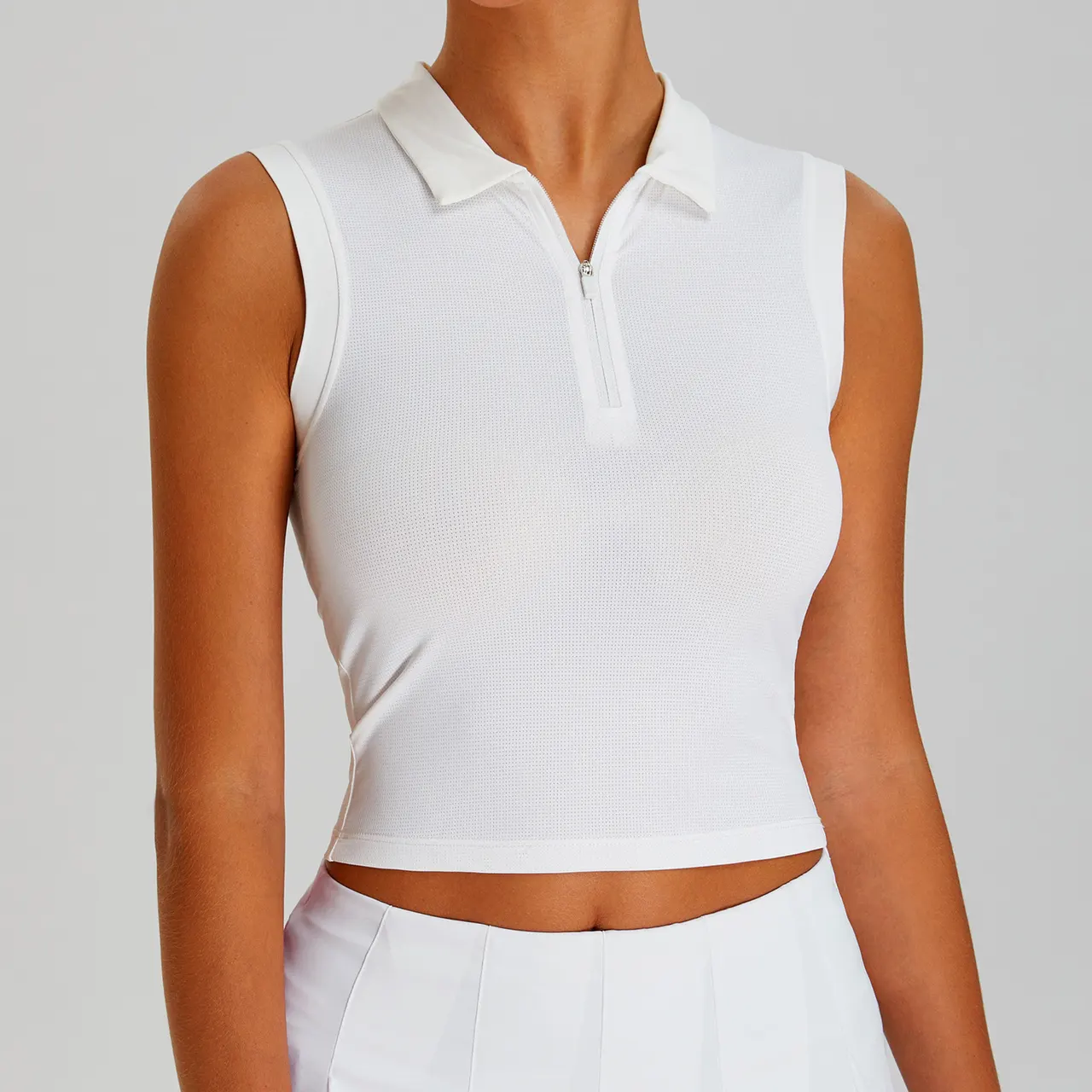 New Cool Sunscreen Sleeveless Yoga Vest Women's Outdoor UV-proof Sports Top - White