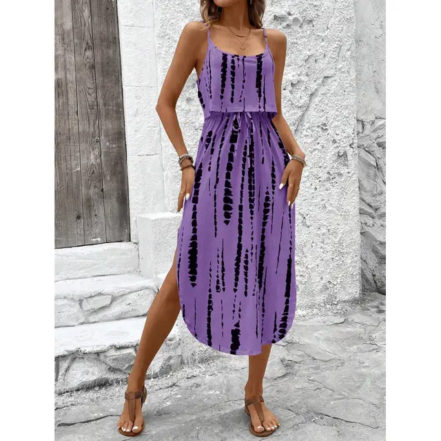 European And American style Floral Camisole Skirt Two piece Set Purple - Shop at LoveMi