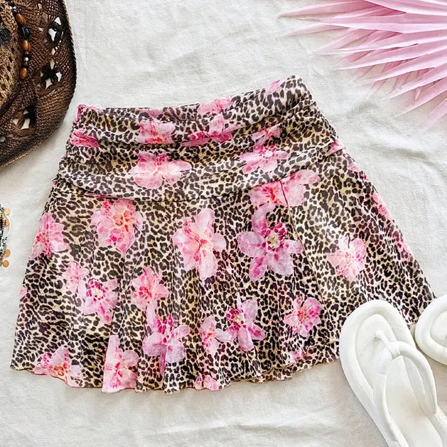 Women's Leopard Print Skirt Vacation Style Color - Shop at LoveMi