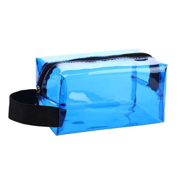 Hand Carrying PVC Colorful Waterproof Cosmetic Bag Sapphire Blue - Shop at LoveMi