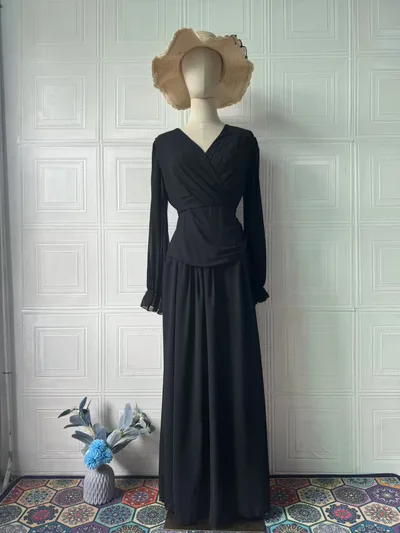 European And American Style Chiffon Black Dress Women's Design Black - Shop at LoveMi
