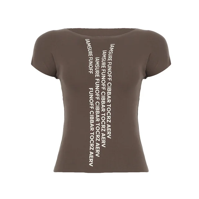 Women's Simple Casual All match Slimming Top Brown - Shop at LoveMi