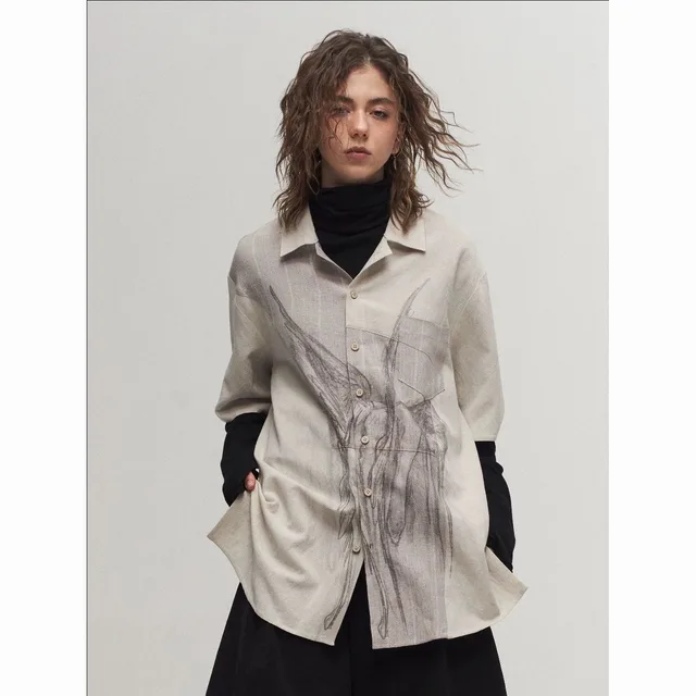 Short Sleeve Shirt Special interest Design White - Shop at LoveMi