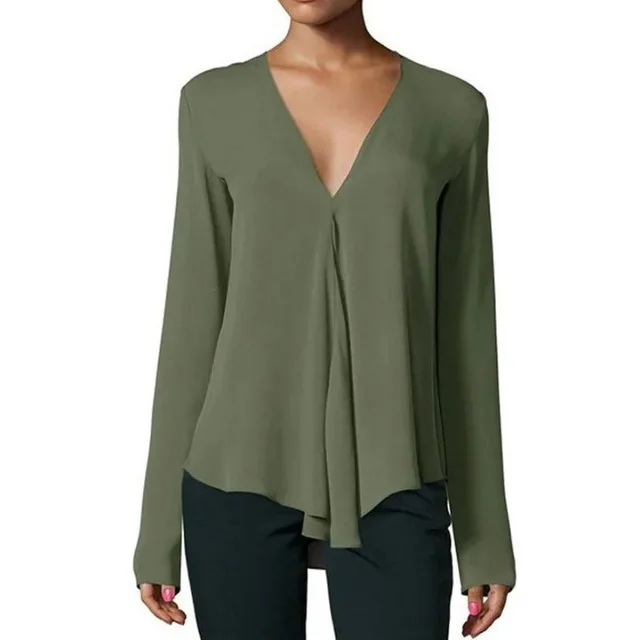 Loose Casual Solid Color Sleeveless Women's Temperament Wild Shirt 34 Green - Shop at LoveMi