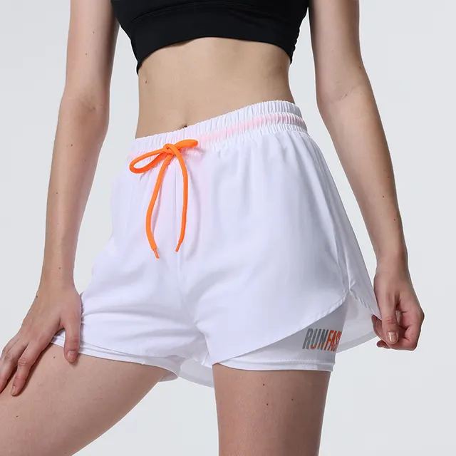 Anti exposure Yoga Pants Casual Quick drying Running Breathable Fake Two piece Fitness Pants White - Shop at LoveMi