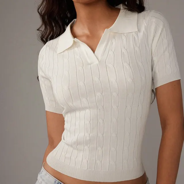 Fashion Solid Color Women's Polyester Top White - Shop at LoveMi