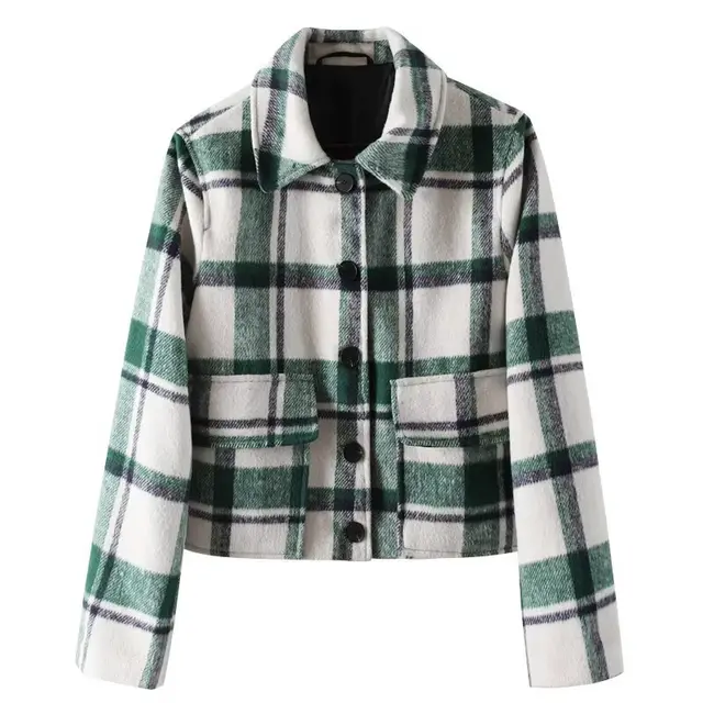 Summer European And American Style Stickers Pocket Decoration Plaid Short Coat Picture Color - Shop at LoveMi