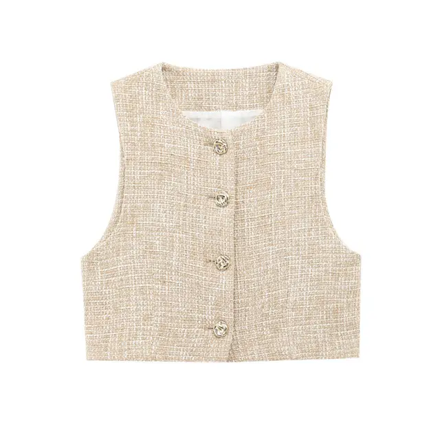 Fashionable Textured Short Vest With Belt Textured Culottes Top - Shop at LoveMi