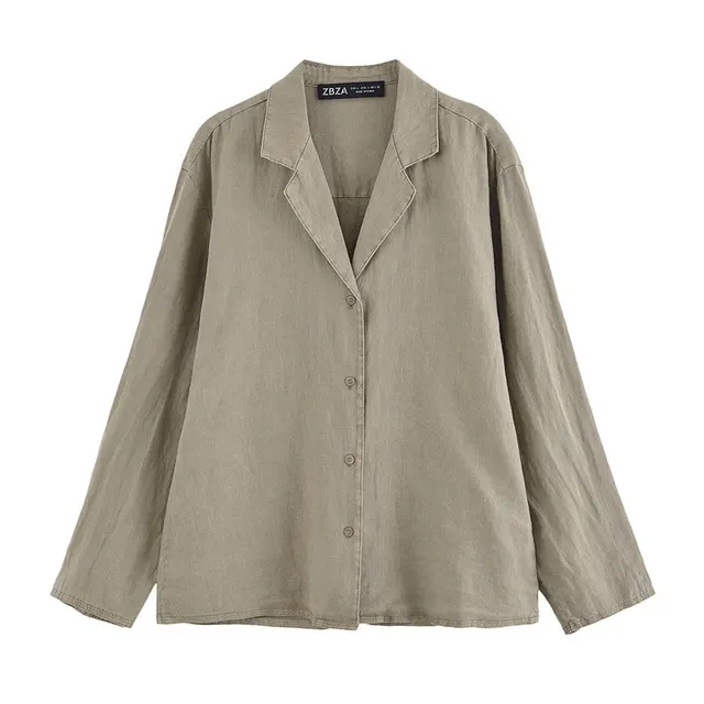 Summer New Polo Collar Single breasted Long Sleeve Shirt Casual Pants Suit Women Army Green Shirt - Shop at LoveMi