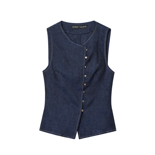 Summer Women's Double Breasted Vest Casual Trousers Top - Shop at LoveMi