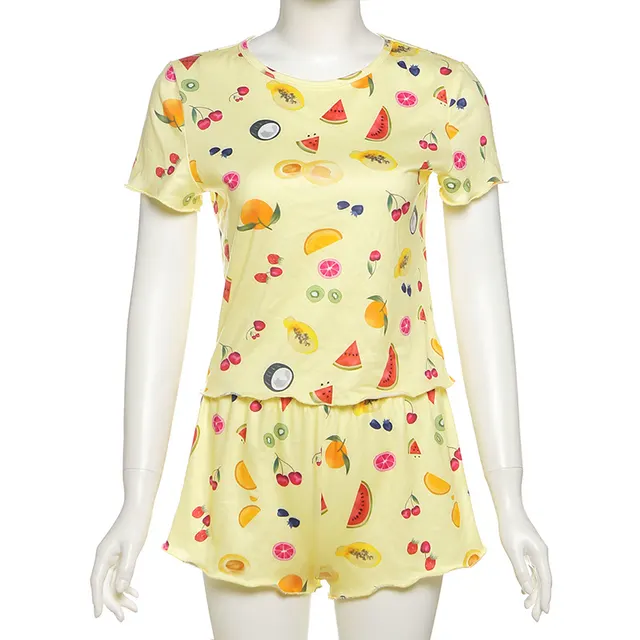 Summer New Women's Fashion Casual Pajamas Suit Yellow - Shop at LoveMi