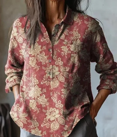 Summer Women's Fashion Printed Long sleeved Shirt Style3 - Shop at LoveMi