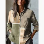 Summer Women's Fashion Printed Long-sleeved Shirt - Style9-M