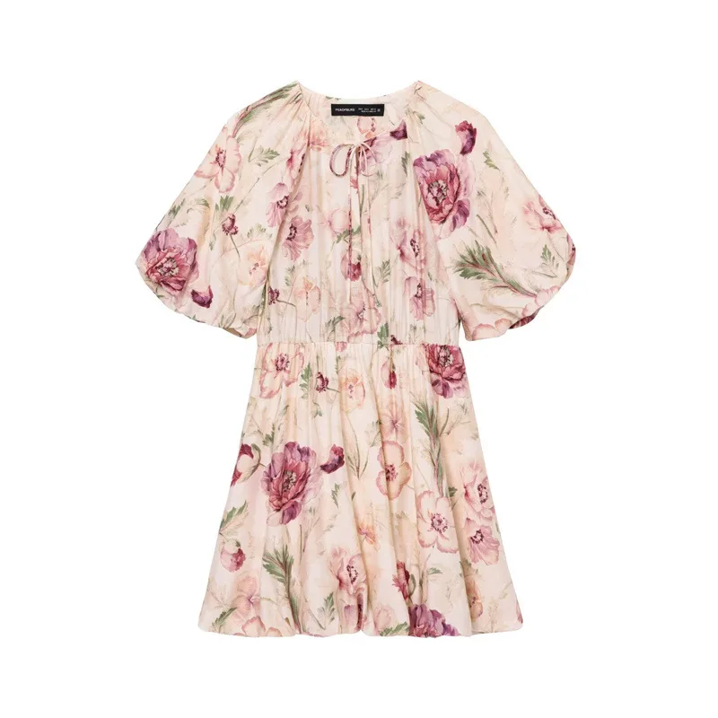 Fashion Simple And Short Bubble Hem Short Sleeve Dress - Shop at LoveMi