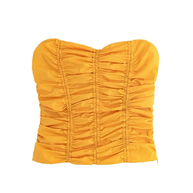 Tube Top Pleated Long sleeved Suit Top - Shop at LoveMi