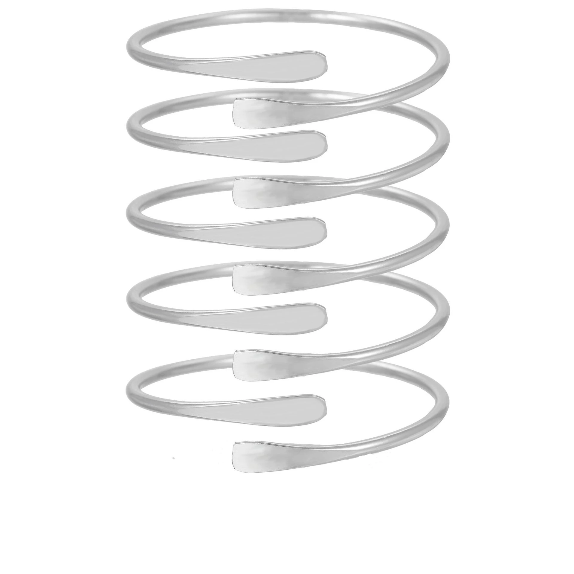 Retro Fashion Twisted Winding Alloy Animal Bracelet Armband - Silver 5 Pack