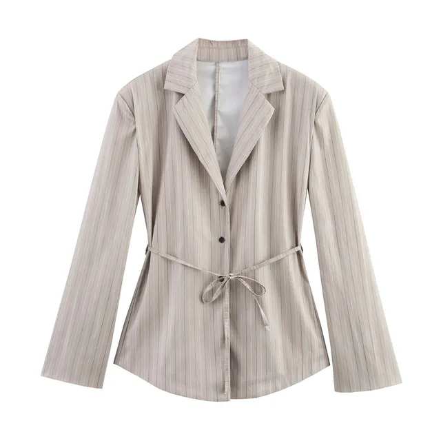 Thin Belt Suit Jacket Strap Mini Culottes Khaki Blouse - Shop at LoveMi