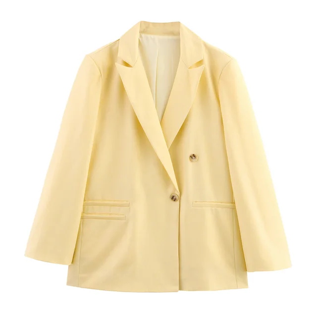 Spring And Autumn Linen Blended Minimalist Blazer - Shop at LoveMi