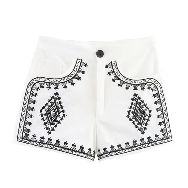 New Contrast Color Embroidered Vest Casual Shorts Suit Pants - Shop at LoveMi