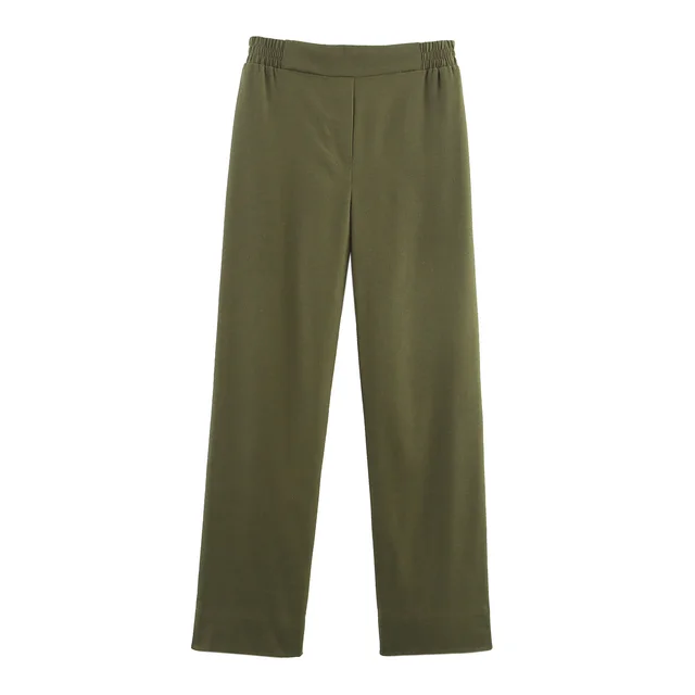 Linen Double Breasted Suit Jacket Linen Wide Leg Pants Suit Green Pants - Shop at LoveMi