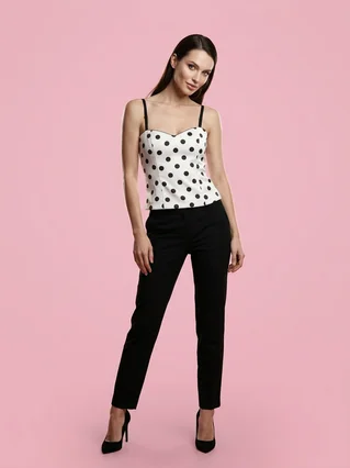 Summer European And American Style Polka Dot Corset Strap Top