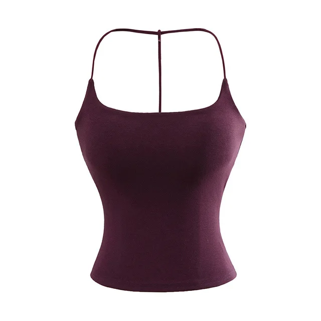 Solid Color Pure Desire Style Slim fit Detachable Chest Pad Sling Purple - Shop at LoveMi