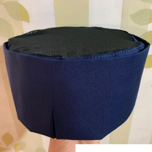 Cooking Cap Work Chef Cap Breathable Flat Top A Tall Hat Dark Blue Net Top - Shop at LoveMi
