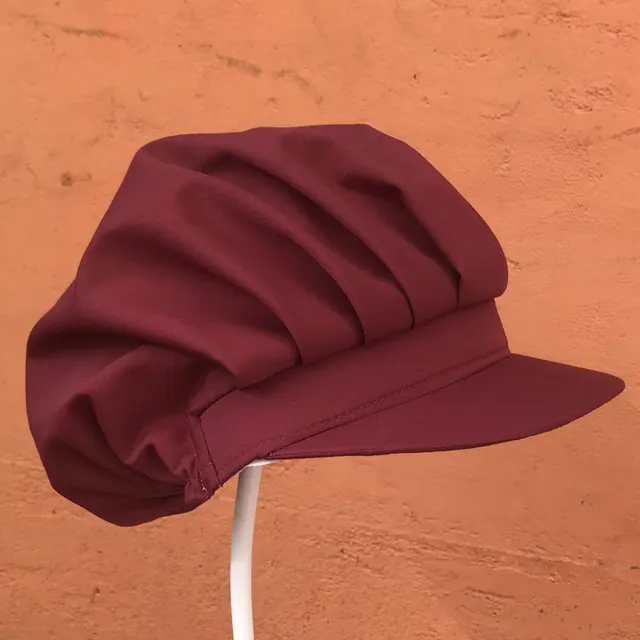 Workshop Work Cap Baotou Dustproof Kitchen Hat Breathable Full Wine Red Cloth Top - Shop at LoveMi
