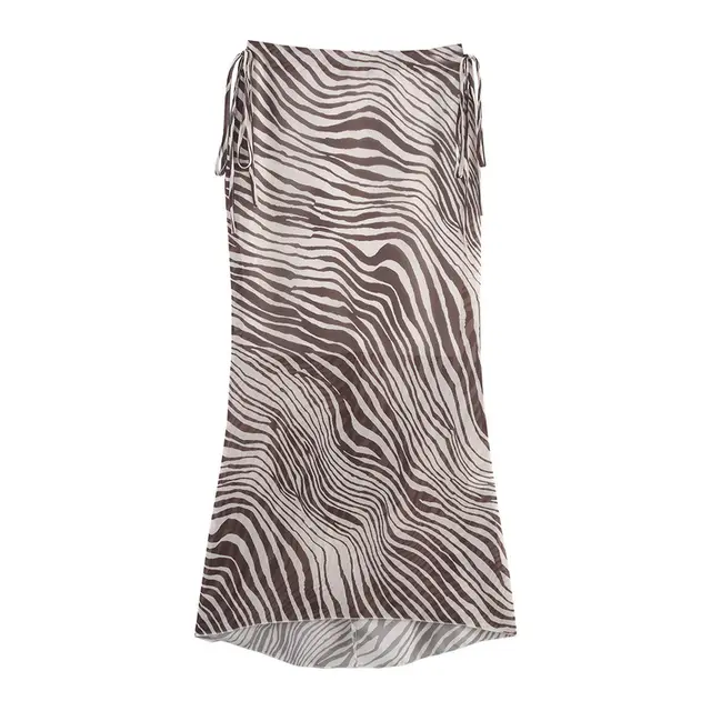 Animal Print Halter Spaghetti Straps High Waist Skirt Suit Skirt - Shop at LoveMi